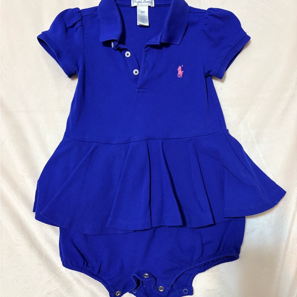 Ralph Lauren Royal Blue Polo with Pink Emblem